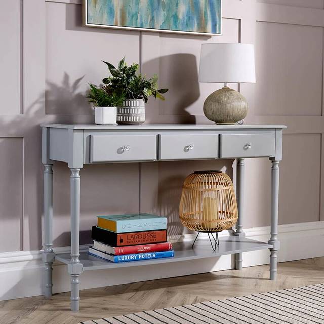 Como 3 Drawer Console Grey
