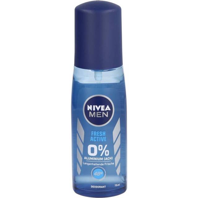 NIVEA MEN Fresh Active Deodorant atomizer, deodorant med unik heminredning. IFRESH-formel och havsextrakt, deodorant utan aluminium (ACH) för 48h effektivt deodorantskydd (75 ml)