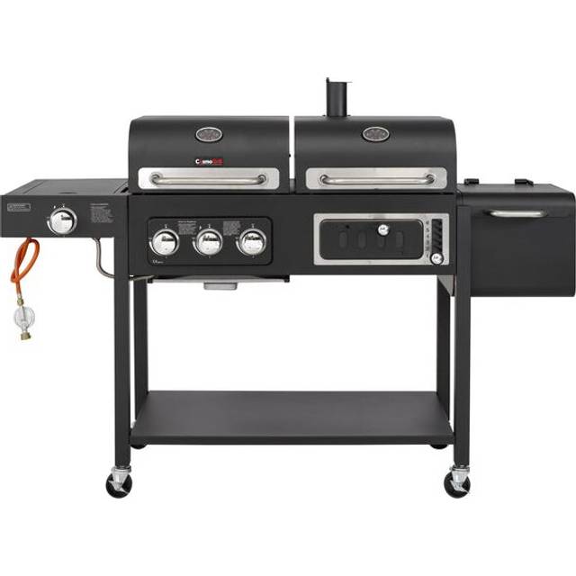 CosmoGrill Barbecue DUO Gas Grill + Charcoal Smoker Portable BBQ