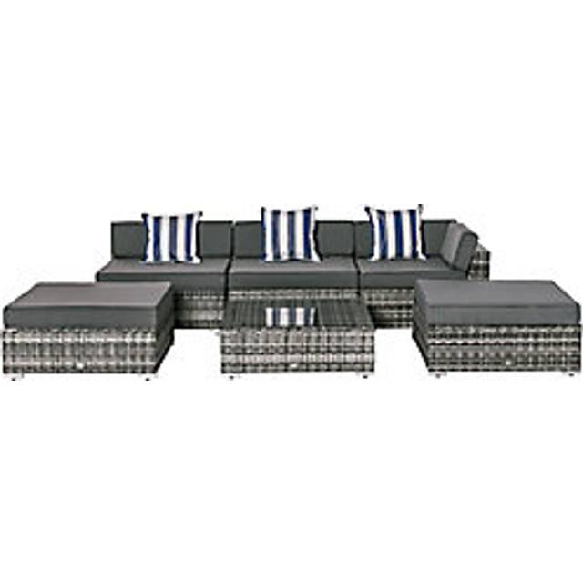 Outsunny Six-Piece Rattan-Effect Outdoor Furniture Set, Grey