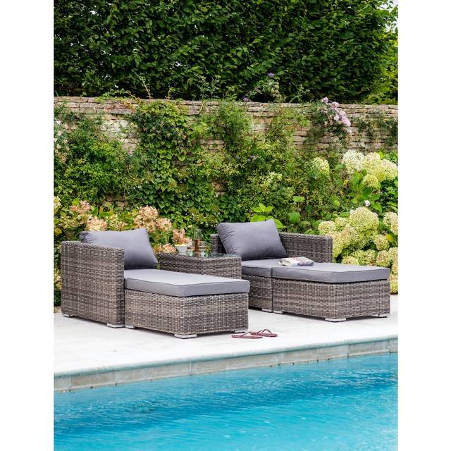 Garden Trading Selborne Double Lounger Set - Pe Rattan