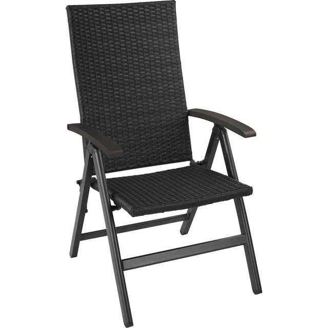 Garden Chair Canberra - 6-step backrest, foldable, weather & UV-resistant - black