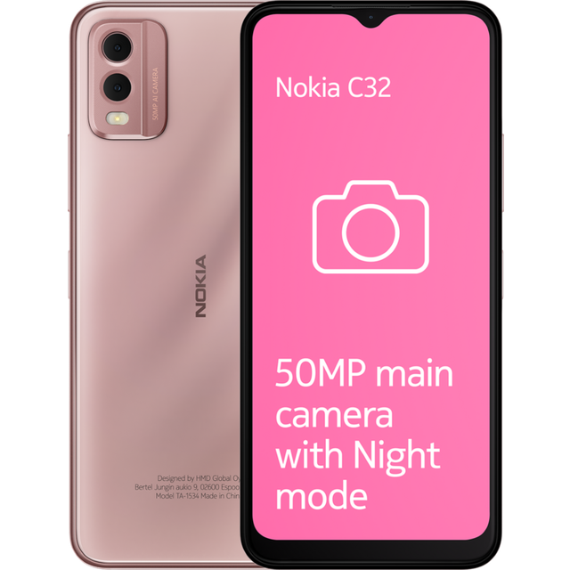 "NEW Nokia C32, 6.5""+ display, 64GB ROM, 3 day battery life, 50MP camera, UNLOCKED"