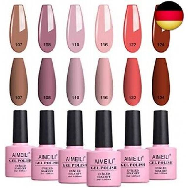 AIMEILI UV LED Gellack flerfärgad avtagbart gelnagellack-set – 6 x 10 ml – set nummer 30