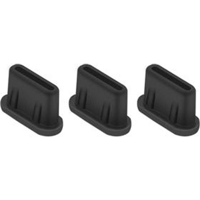 UltraFlex USB-C Anti-Damm Plugg för drönare, smartphones, surfplattor - 3 st. - Svart