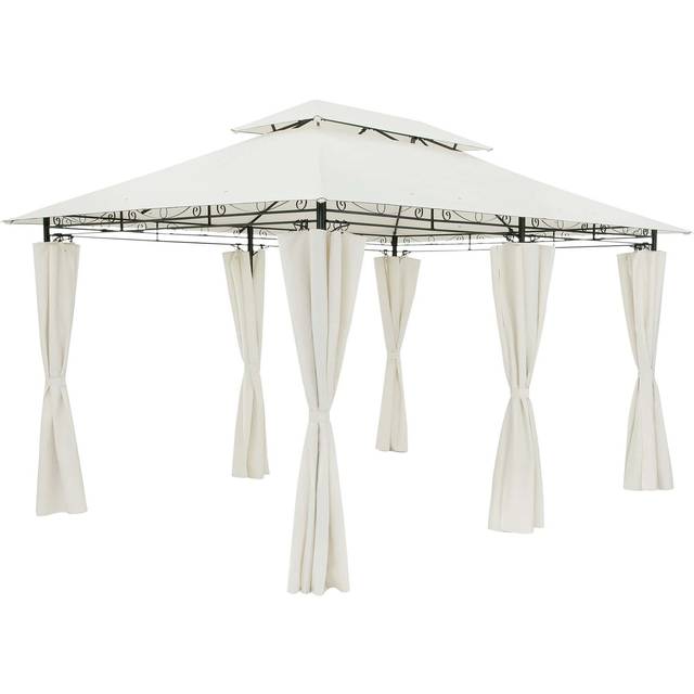 Metal Gazebo Topas Cream 3x4m with Side Panels