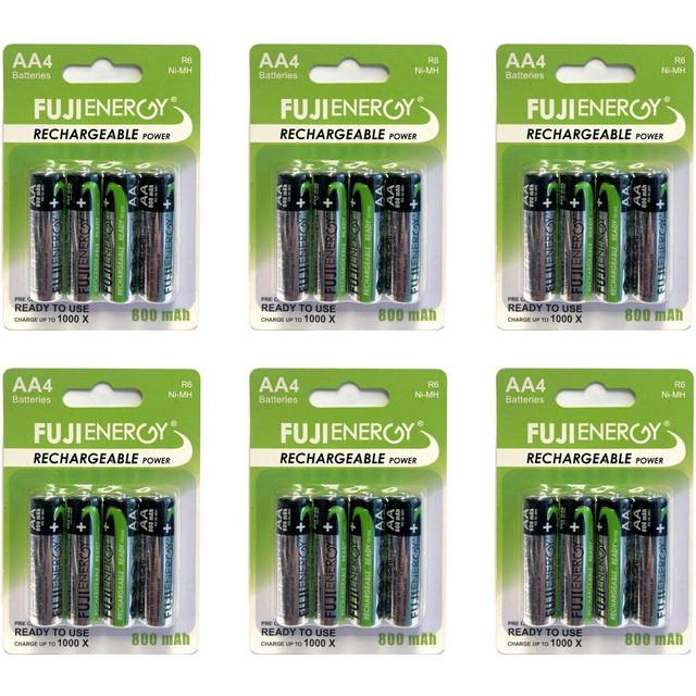 24 X FUJI ENERGY AA RECHARGEABLE Batteries HR6 800mAh NiMH MN1500