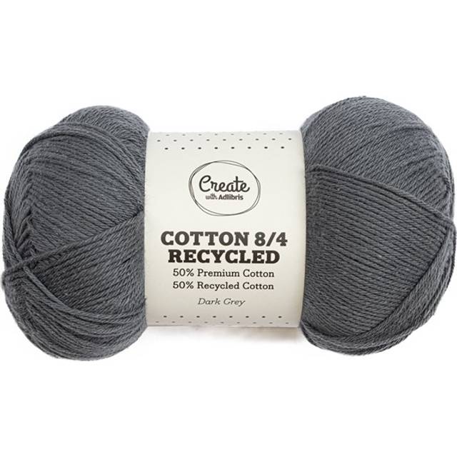 Cotton 8/4 Garn 100 g Recycled Dark Grey A182 Adlibris