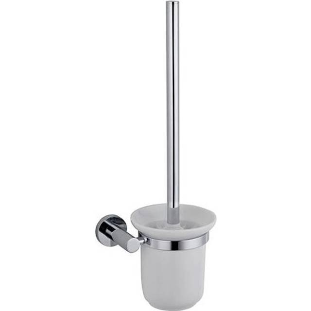 Round Style Brass Wall Mounted Round Bathroom Toilet Brush Holder Chrome - Silver - One Size