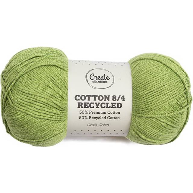 Cotton 8/4 Garn 100 g Recycled Grass Green A093 Adlibris