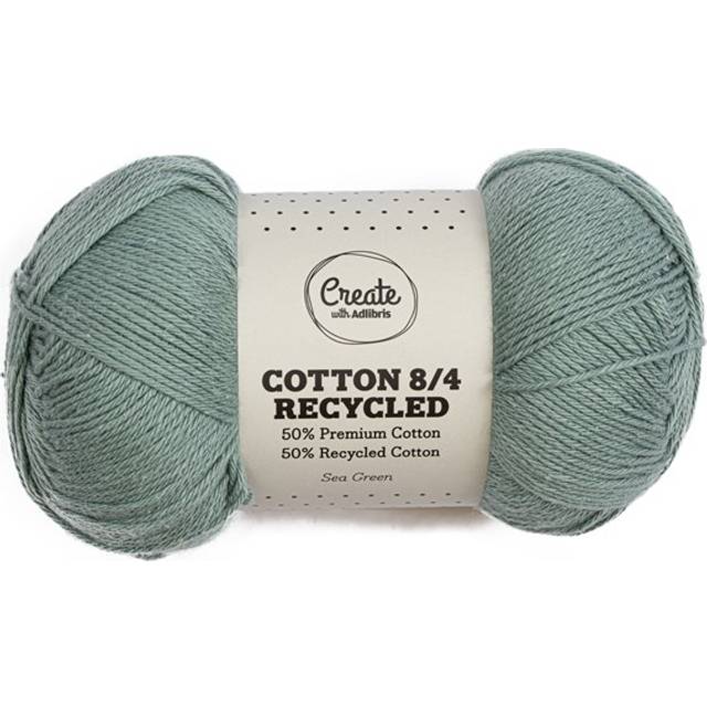 Cotton 8/4 Garn 100 g Recycled Sea Green A091 Adlibris