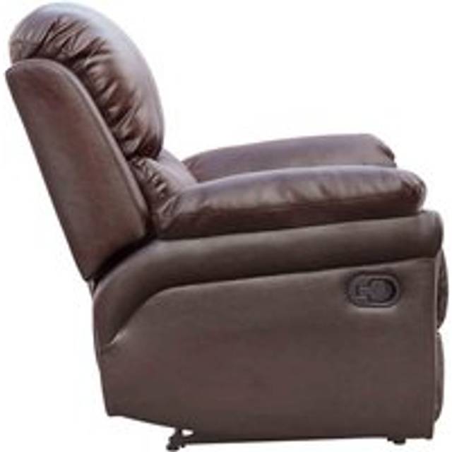 Madison Real Leather Recliner Armchair - Brown, Brown