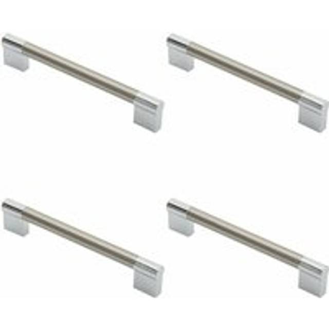 4x Keyhole Bar Pull Handle 172 x 14mm 160mm Fixing Centres Satin Nickel & Chrome