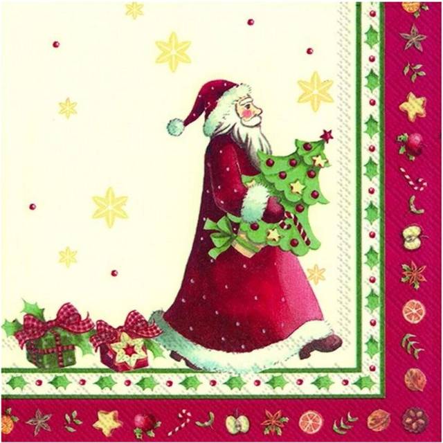 Paper Christmas Napkins Christmas Bakery Santa Disposable Lunch Party Serviettes