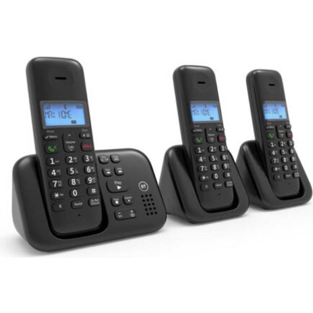 BT3960 Cordless Home Phone with Nuisance Call Blocking and Answering Machine - Trio, Black