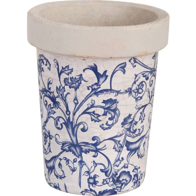Fallen Fruits Ceramic Long Tom Plant Pot - Blue