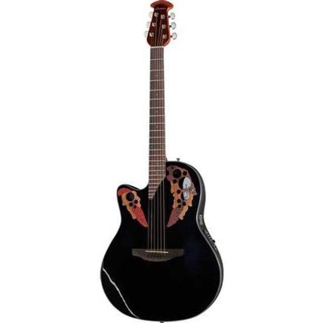 (B-Stock) Ovation CE44L-5 Celebrity Elite Mid Depth Black Left-Handed Electro-Acoustic Guitar