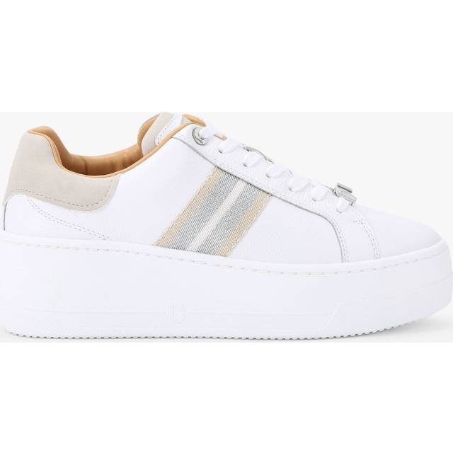 Carvela Womens Leather Connected Tape Sneakers - White Leather (archived) - Size UK 8