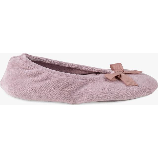 Totes Isotoner Ladies Dusky Pink Terry Ballerina Slippers