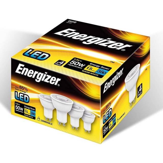 Energizer LED GU10 Dimmable Cool White Light Bulbs - 4 Packs Blister