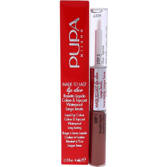 Pupa To Last Lip Duo Liquid Lip Colour & Topcoat Waterproof Long Lasting Lipstick & Gloss 012 2x4ml