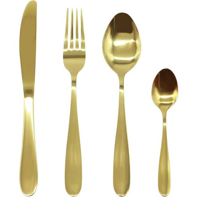 (24pc set) Stainless Steel Cutlery Sets Gold Light Flatware