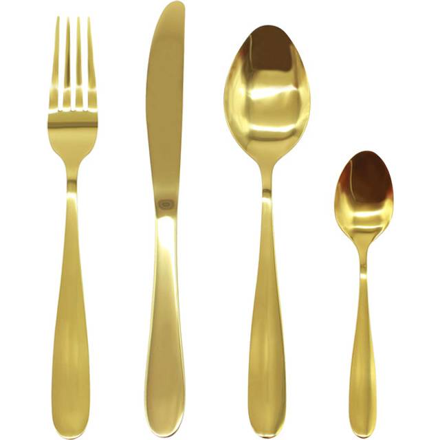 (32pc set) Stainless Steel Cutlery Sets Gold Light Flatware
