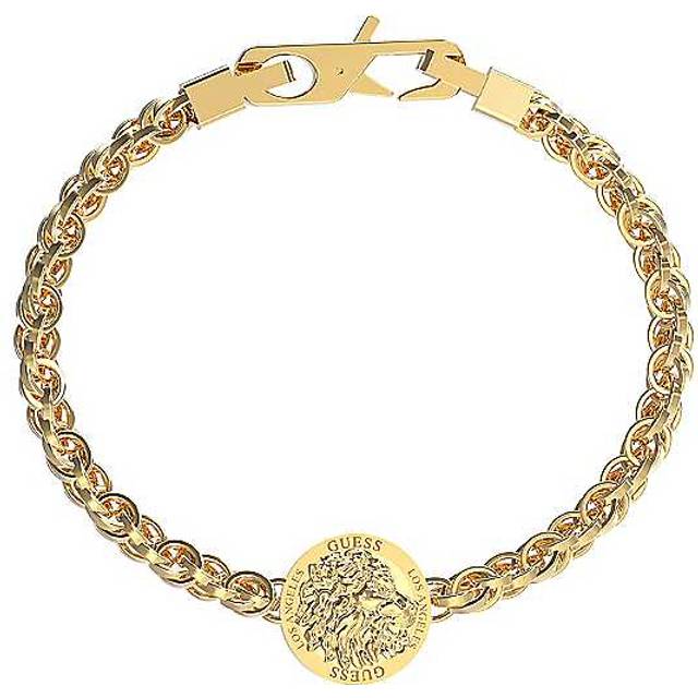 Guess Lion King Gents Gold Plated Bracelet