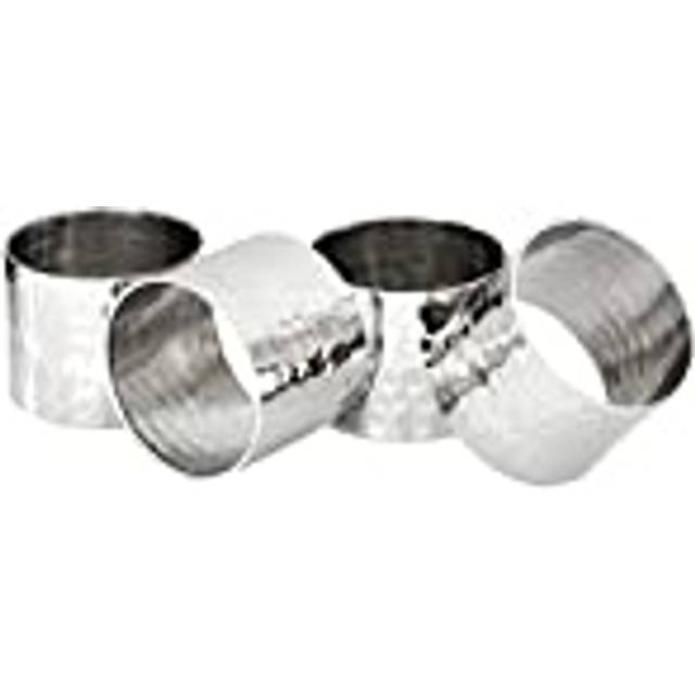 Premier Housewares - Interiors by Premier Elegant Set Of Four Silver Finish Napkin Rings, Versatile Rings For Kitchen, High Quality Napkin Holder