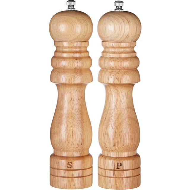 Premier Housewares Professional Large Wood Pepper Mill Salt Grinder - Clear