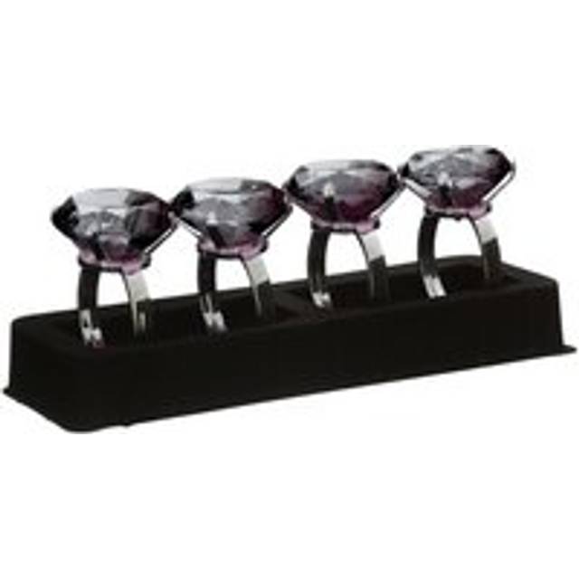 Premier Housewares Smoke Grey Diamante Napkin Rings - Set of 4