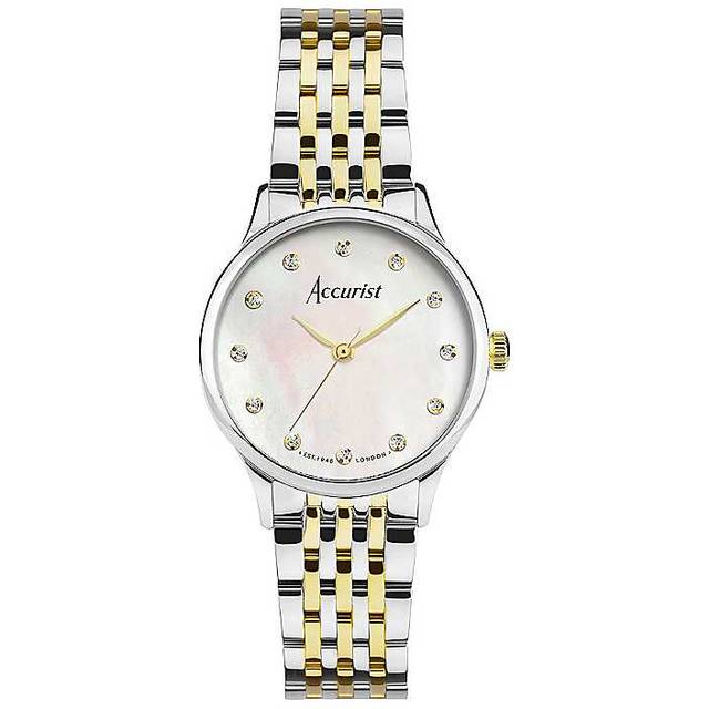 Accurist Women's Dress Gold Stainless Steel Bracelet 28mm Analogue Watch, One Colour, Women