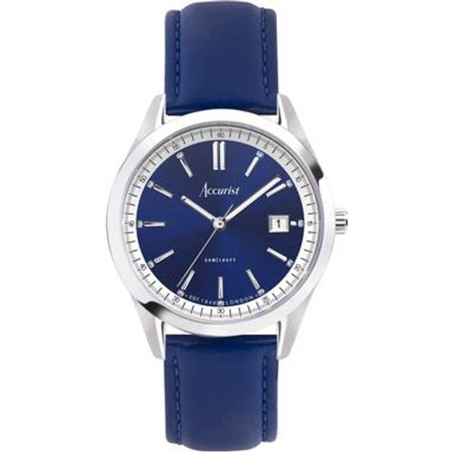 Accurist Men's Everyday 40mm Dial Blue Leather Strap Watch