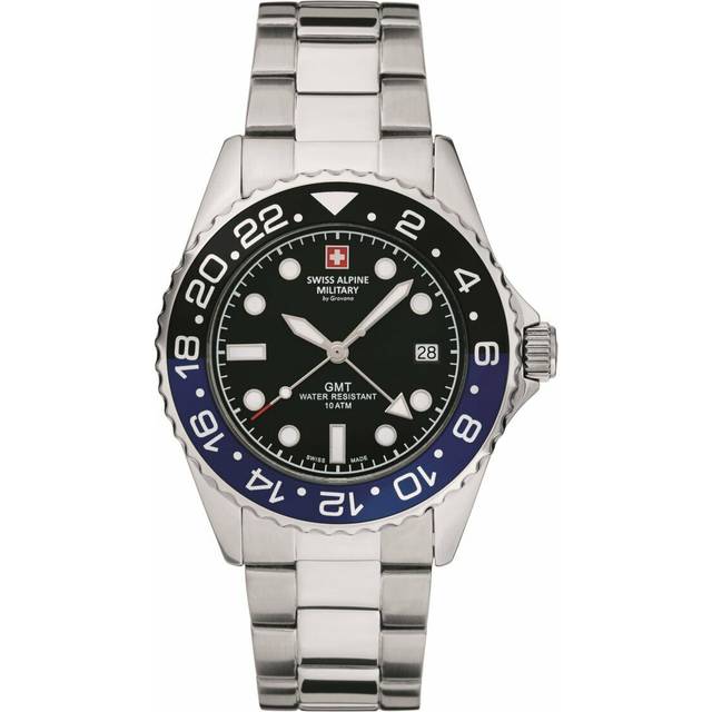 Swiss Alpine Military Herrklocka 7052.1132 GMT Svart/Stål Ø42 mm