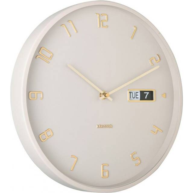 Present Time Karlsson Wall Clock Data Flip - WARM GREY