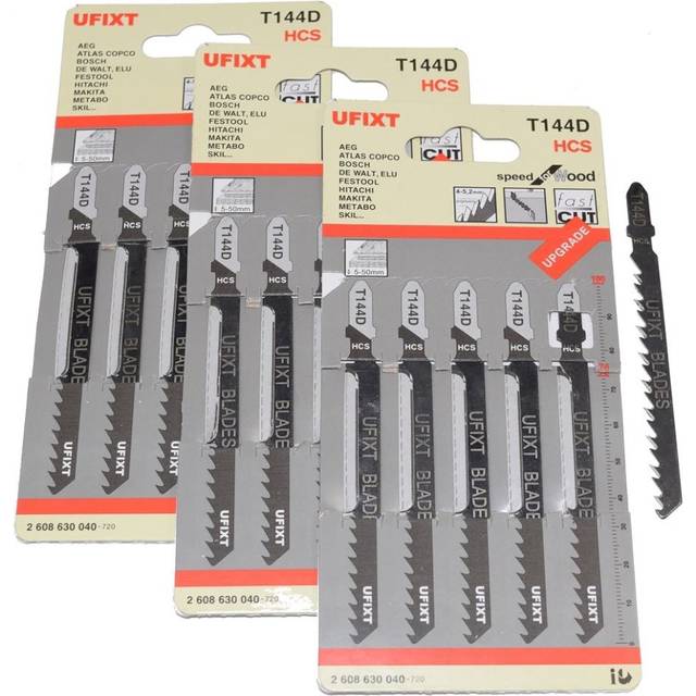 Ufixt - Jigsaw Blades T144D For High Speed Wood Cutting hcs 15 Pack Fits Black & Decker