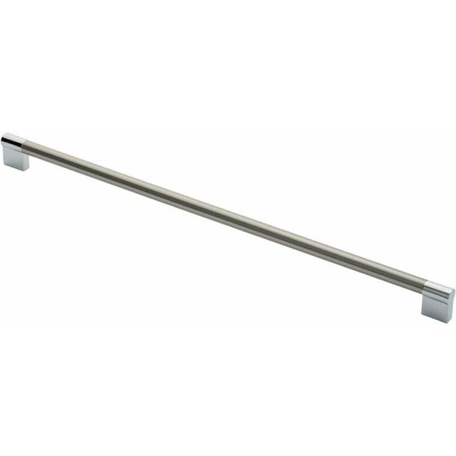 Keyhole Bar Pull Handle 460 x 14mm 448mm Fixing Centres Satin Nickel & Chrome