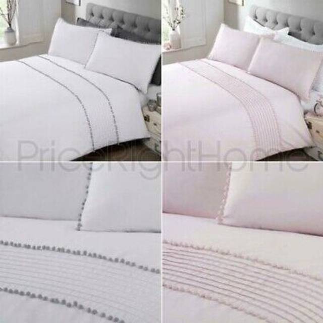 Rapport Home Double Pom Poms Duvet Set - Blush