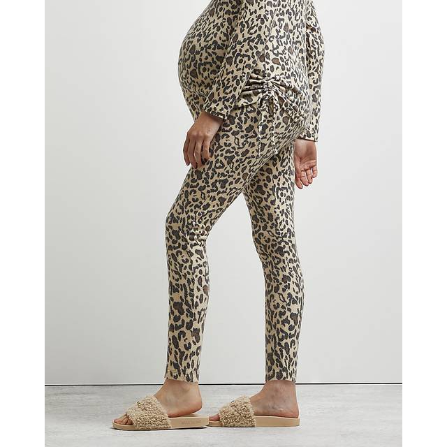 River Island Womens Beige Leopard Print Maternity Leggings - 12