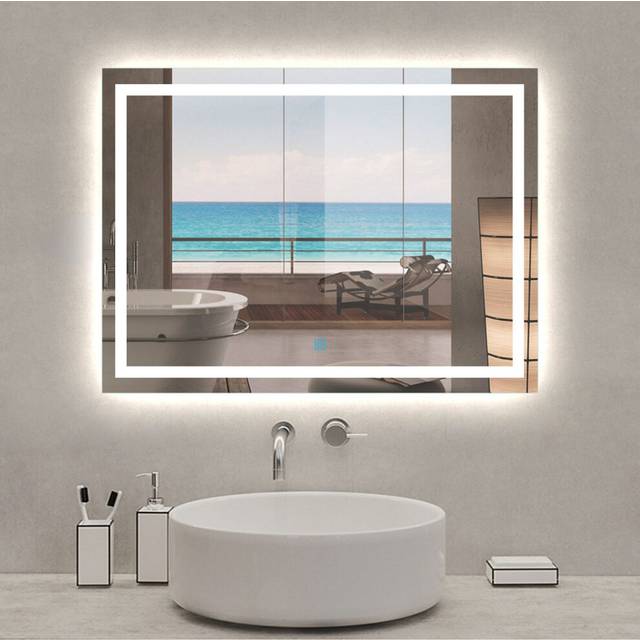 800x600 Illuminated Led Bathroom Mirror with Demister Pad Backlit Wall