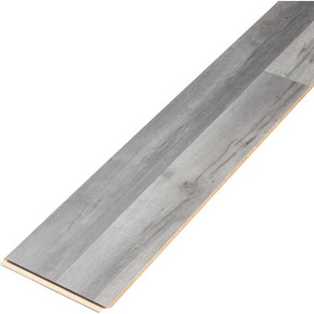 Bairnsdale Dark grey Gloss Oak effect Laminate Flooring Sample