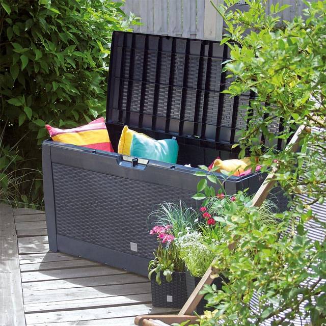 Garden Storage Box Rato Anthracite Rattan Look 310L