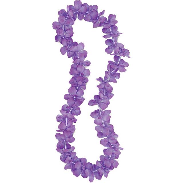 Purple Hawaiian Fabric Flower Lei 102cm