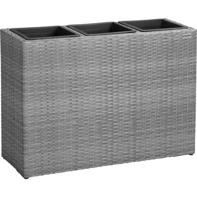 Polyrattan Plant Pot Grey 83x305x60cm