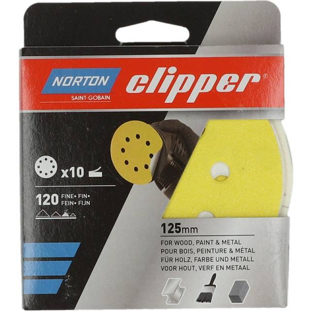 Norton Clipper P120 Sanding Disc 125mm (Pack of 10)