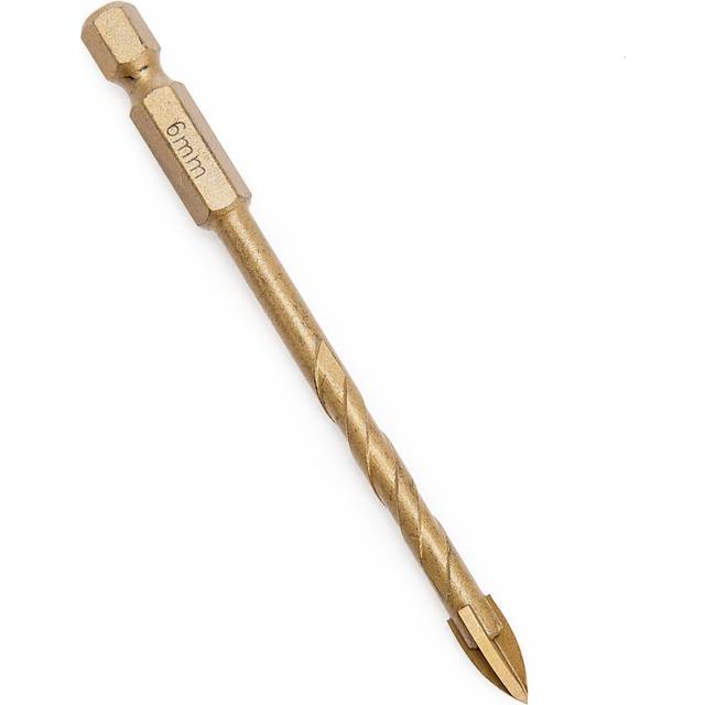 Abracs 4 Point Drill Bit Tile Glass 6mm Titanium Coated 1/4 Hex Shank Dbg060