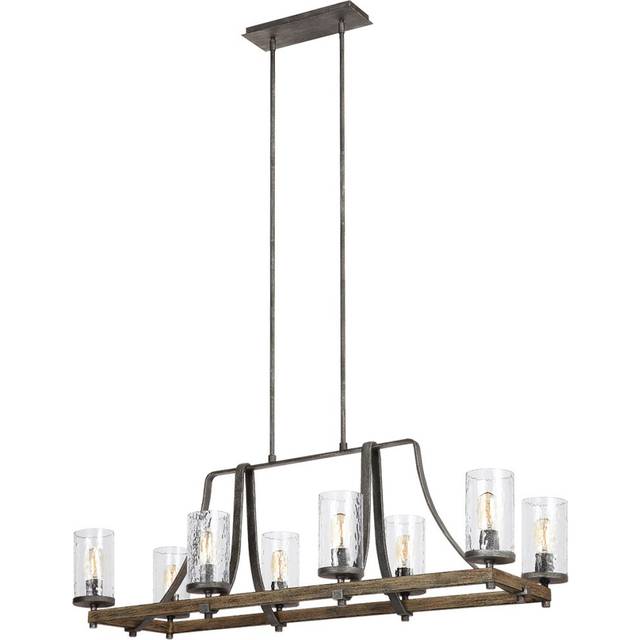 Netlighting Feiss Angelo 8 Light Isle Chandelier Weathered Oak