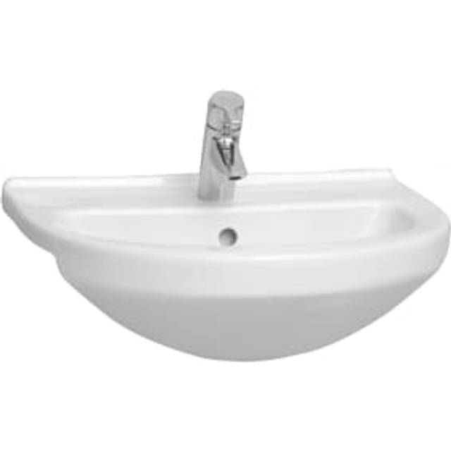 Chennai 1 Tap Hole Semi Recessed Basin - 550mm - White