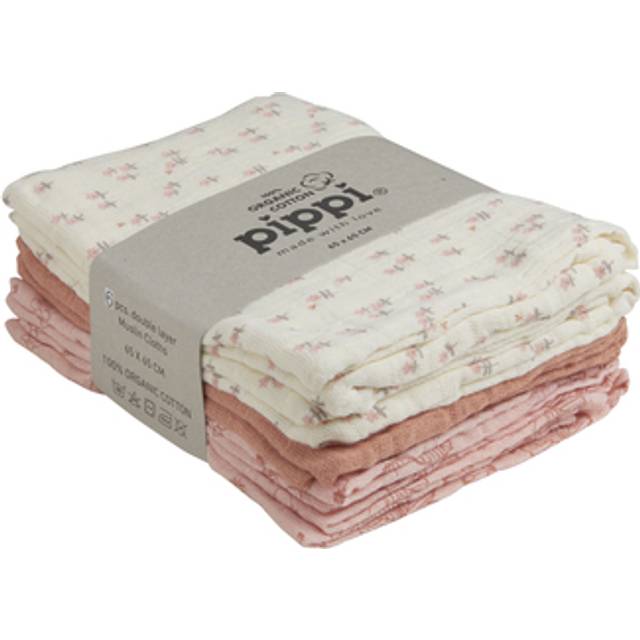 Pippi Muslinfiltar - 6-pack - 65x65 cm - Beslöjad Rose - Pippi Baby - One Size - Muslinfilt