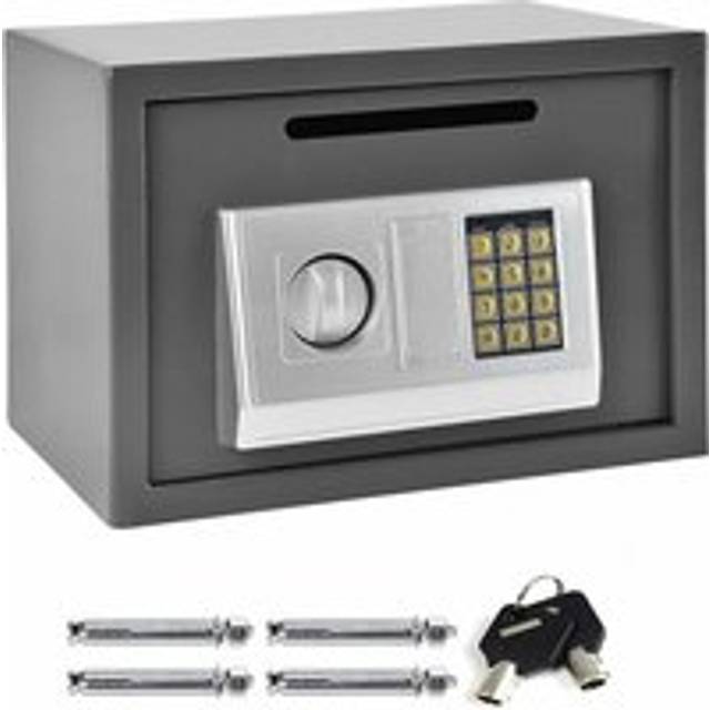 Briefness - Electronic Digital Safe Box Large 16 Litre Volume for Home Hotel Security with 4 Locking Bolts and 2 Keys Wall or Floor Mounted
